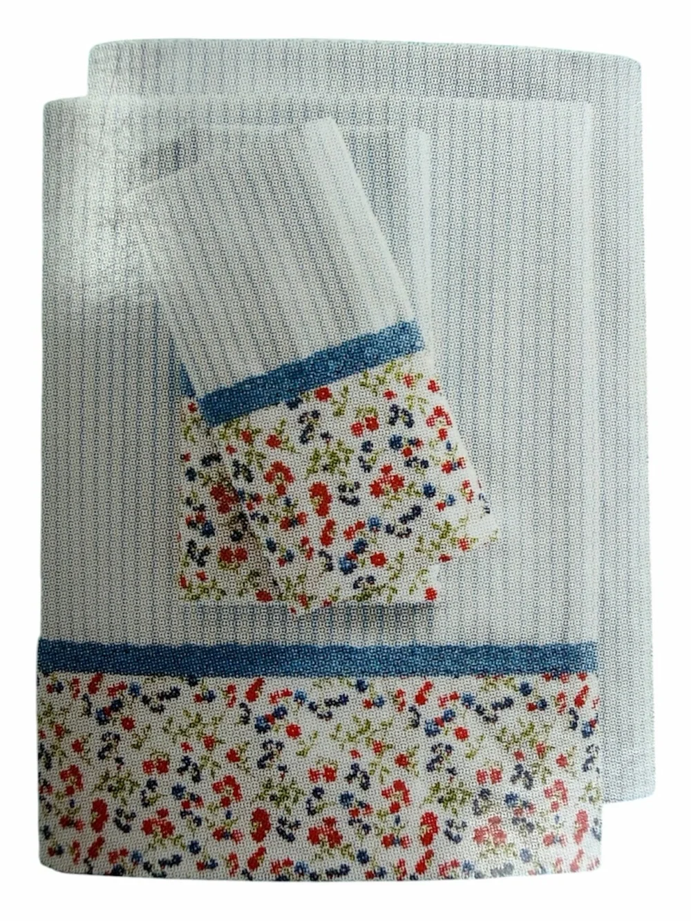 KING The Pioneer Woman Wildflower Toss Stripe Cotton Percale Sheet Set King Size